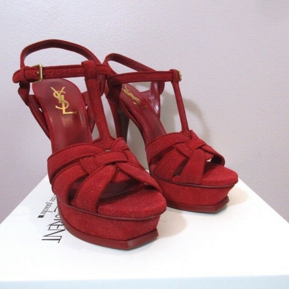 Saint Laurent YSL Tribute 105 Quartz Red 37.5 39 - Picture 2 of 4